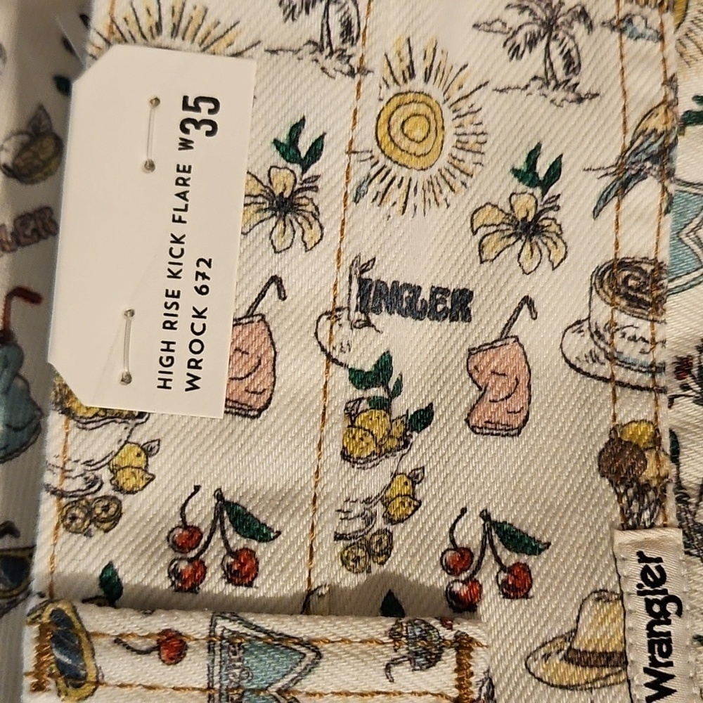 NWT Free People X Wrangler Life's Lemons High Rise Kick Flare Wrocks 672 - Picture 6 of 6